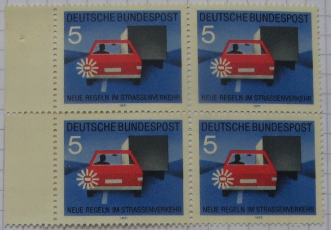  1971-Deutschland-Mi DE 670 (Neue Straßenverkehrsordnung)-4er-Block   