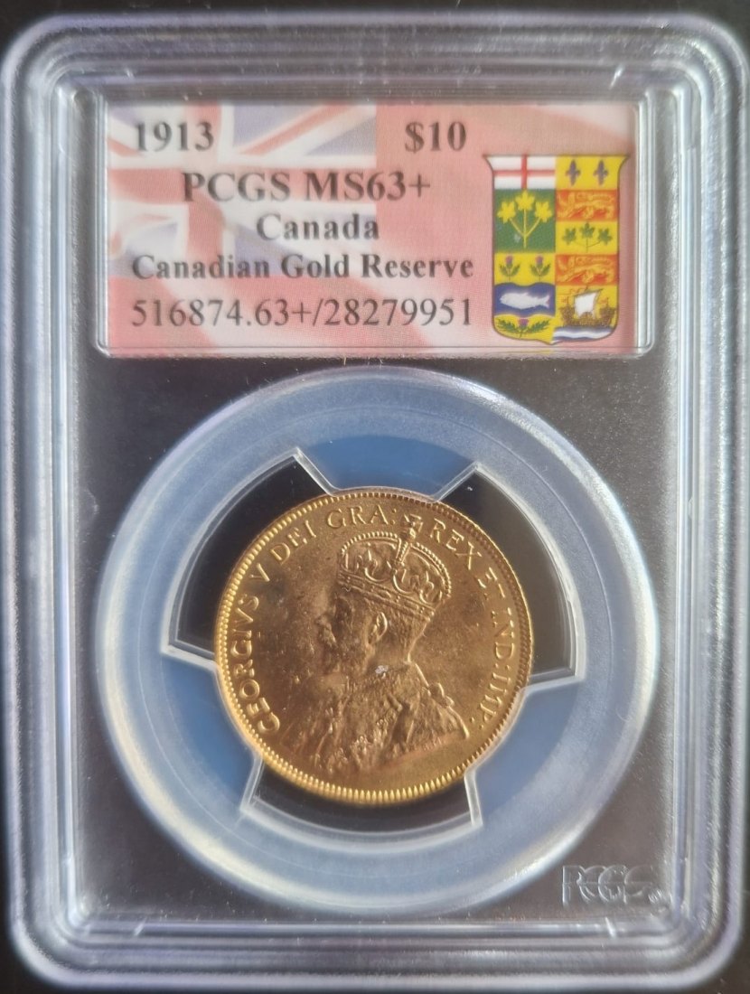  Kanada 10 Dollars 1913 | PCGS MS63+ | George V.   