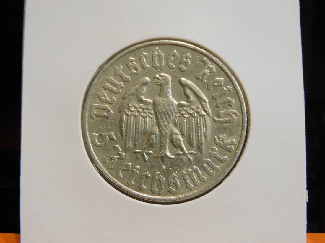  GERMANY 5 MARK 1933A THIRD REICH.GRADE-PLEASE SEE PHOTOS.   