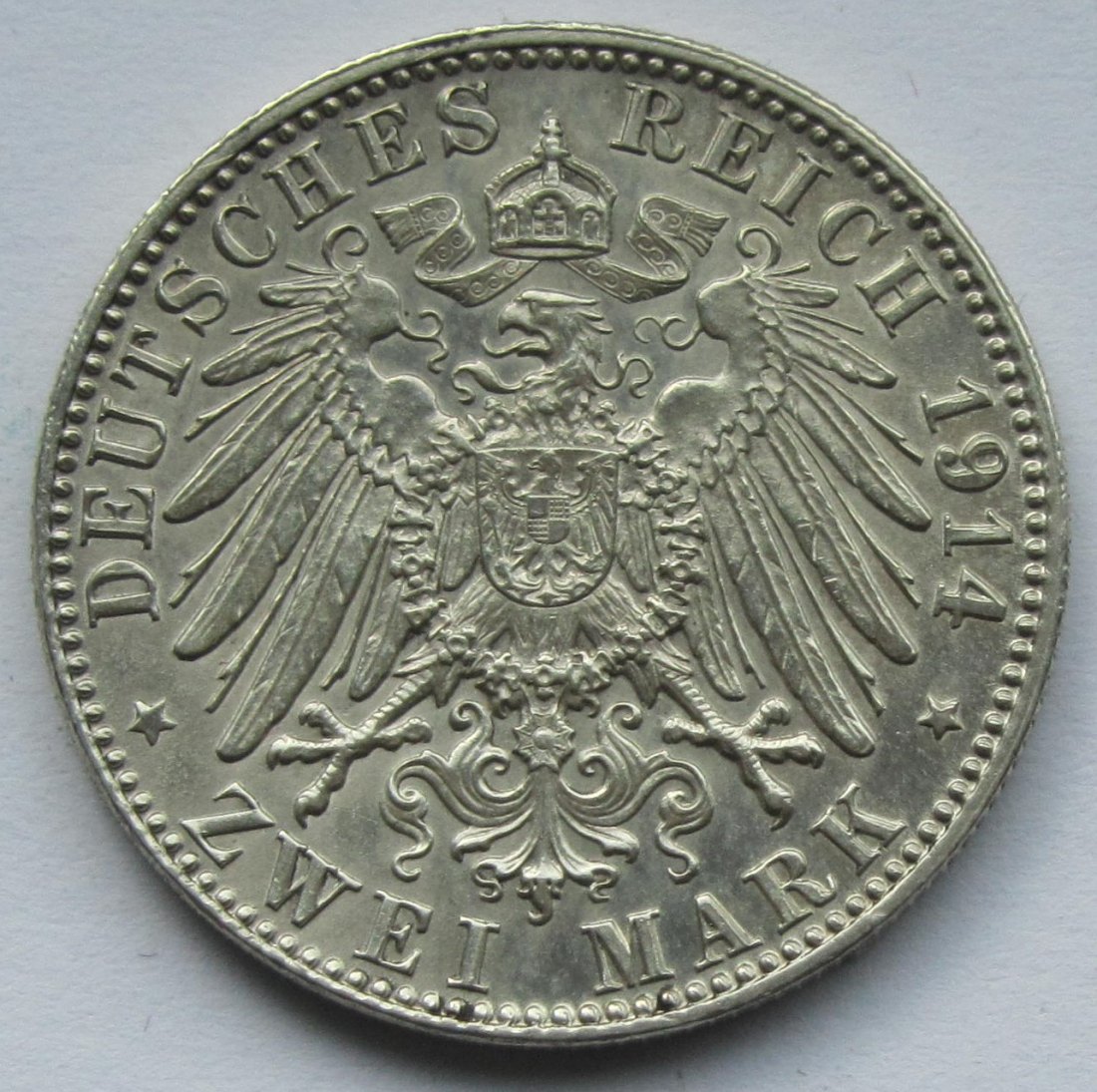  Kaiserreich: Bayern, 2 Mark Ludwig III. (Jaeger 51), 1914   