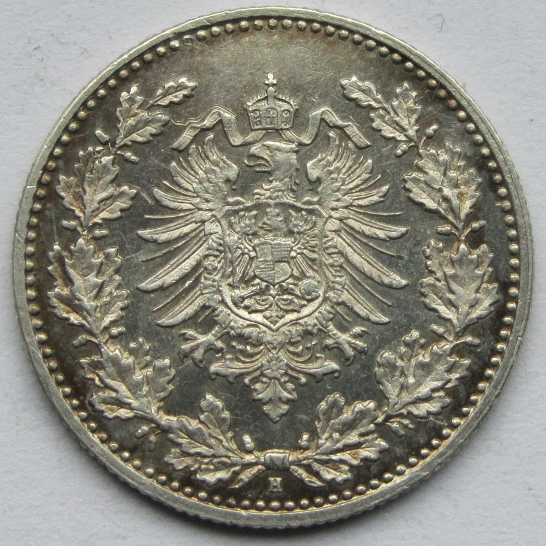  Kaiserreich: 50 Pfennig 1877 H, Top-Erhaltung   