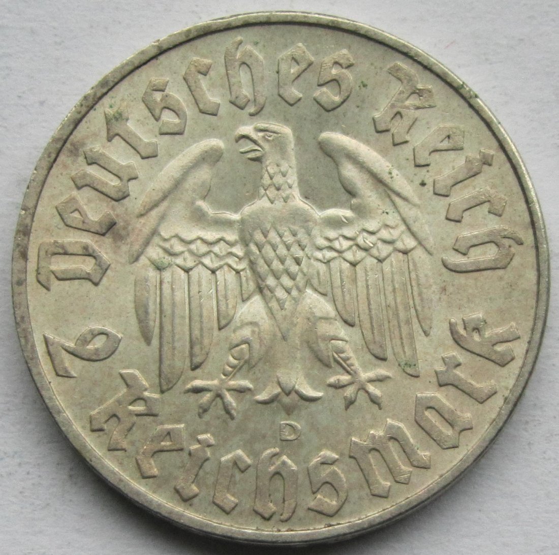  Deutsches Reich: 2 Mark Luther (Jaeger 352), 1933 D   