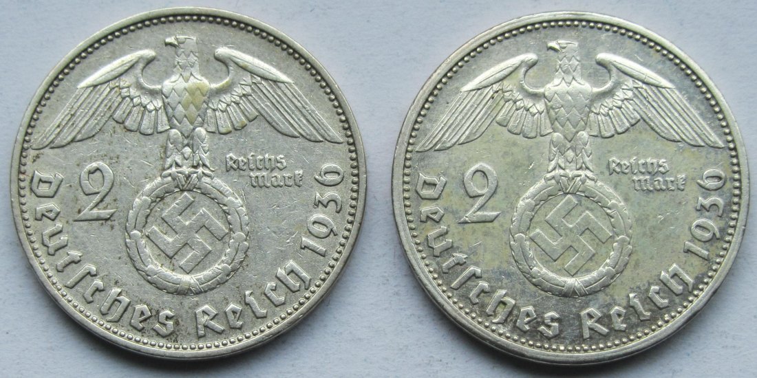  Deutsches Reich: 2 Mark 1936 D + G   