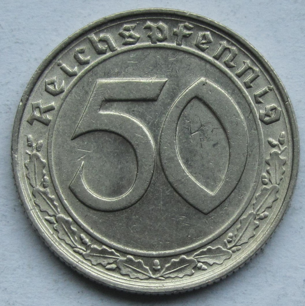  Deutsches Reich: 50 Pfennig 1939 D   