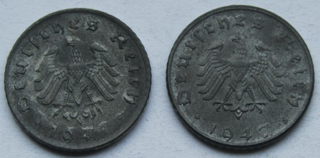  Alliierte Besatzung: 5 Pfennig 1947 A + D   
