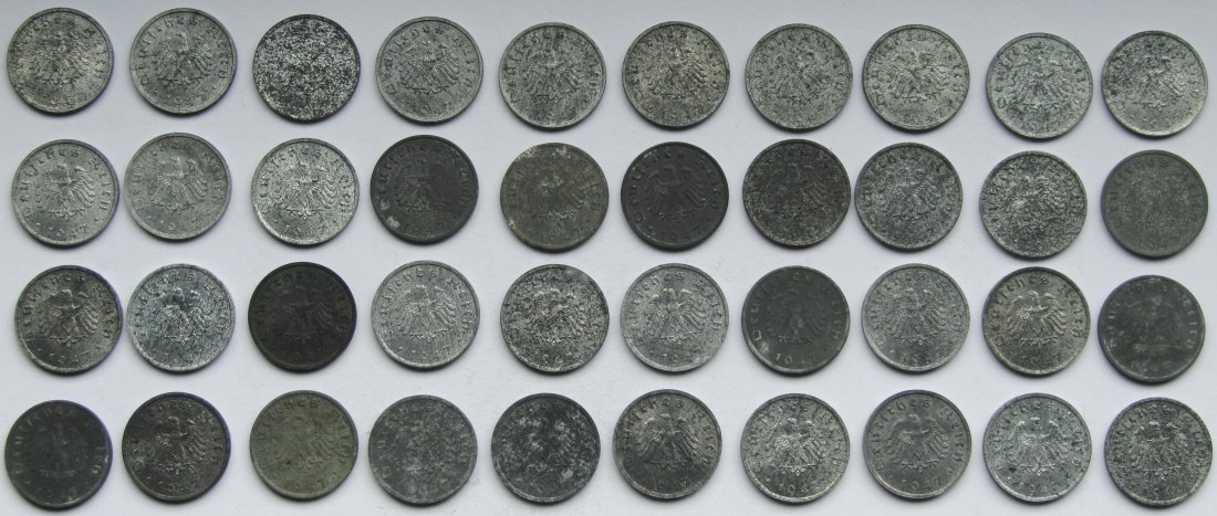  Alliierte Besatzung: 40 x 10 Pfennig 1947 F   