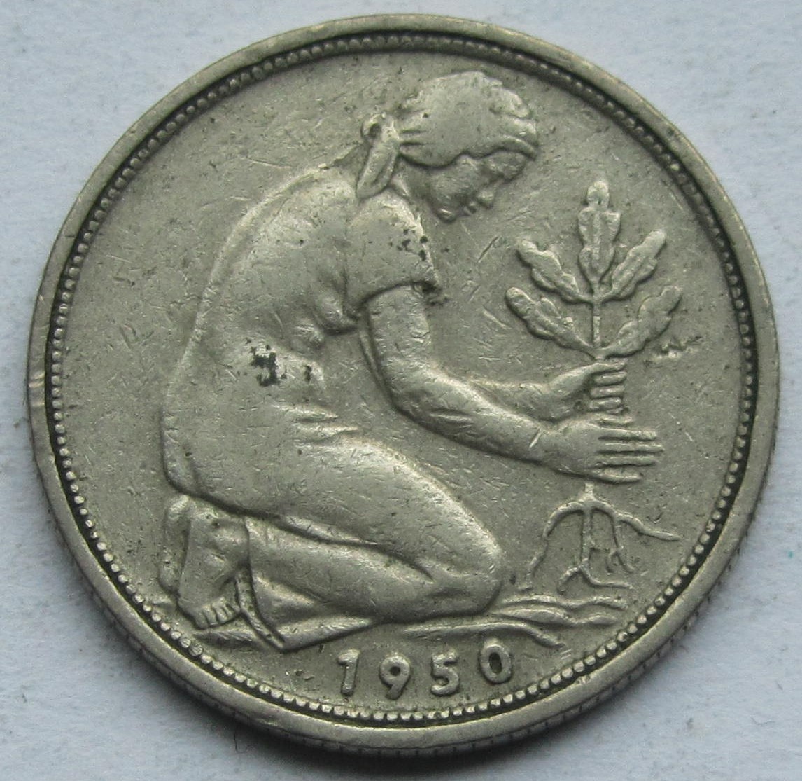  Deutschland: 50 Pfennig Bank deutscher Länder 1950 G   