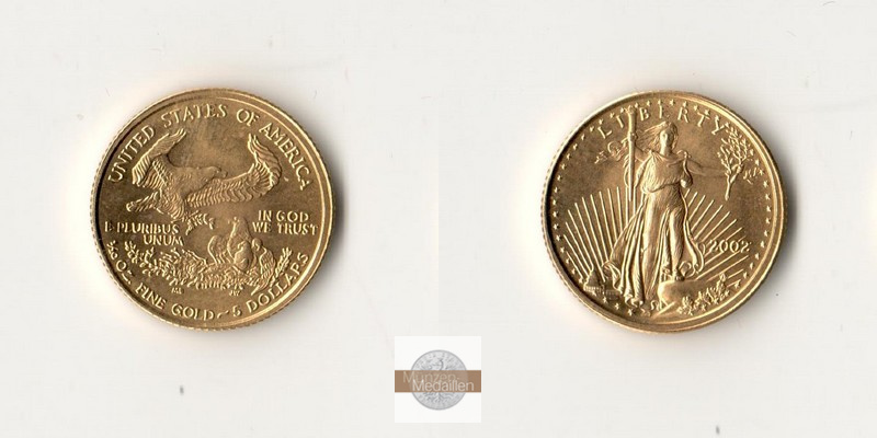 USA MM-Frankfurt  Feingold: 3,11g 5 Dollars Eagle 2002 