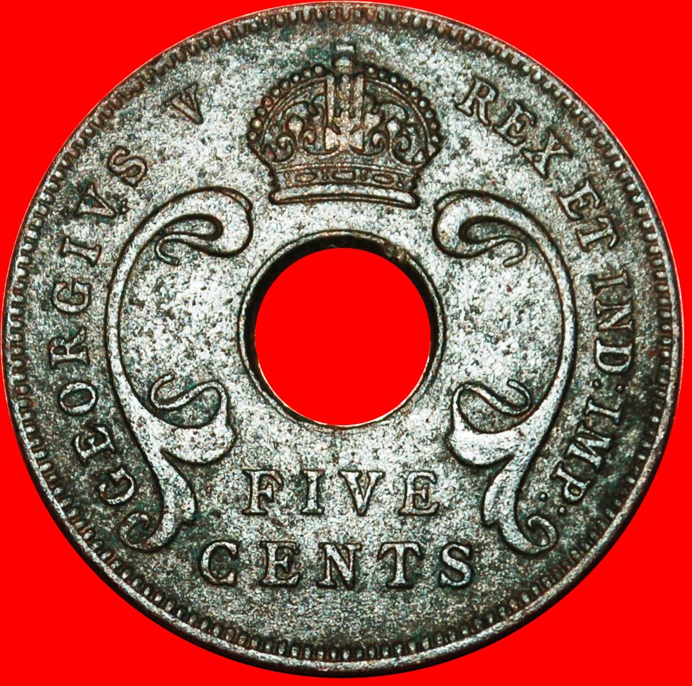  * GREAT BRITAIN TUSKS: EAST AFRICA ★ 5 CENTS 1921! GEORGE V (1911-1936)★LOW START ★ NO RESERVE!   