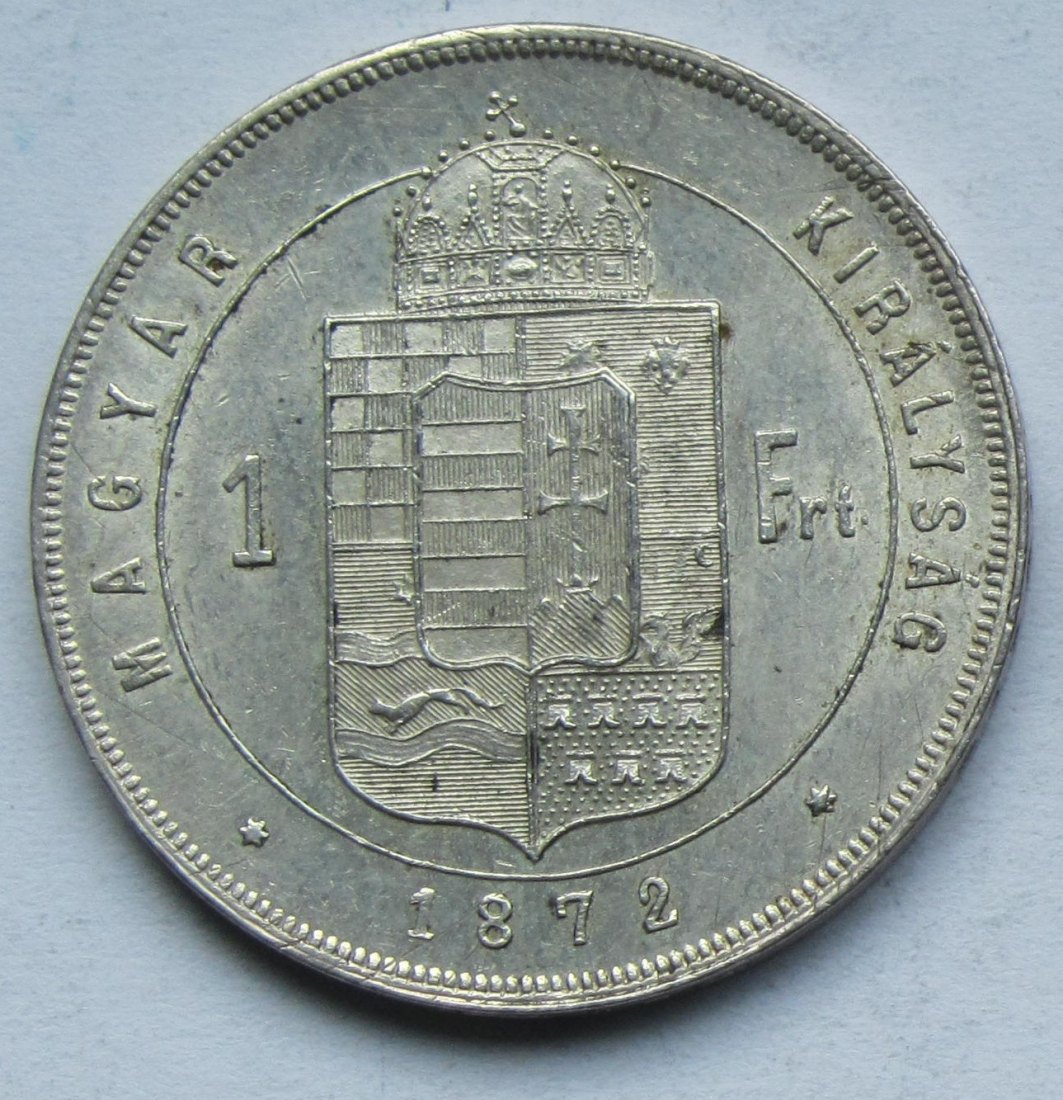  Ungarn: 1 Forint 1872   