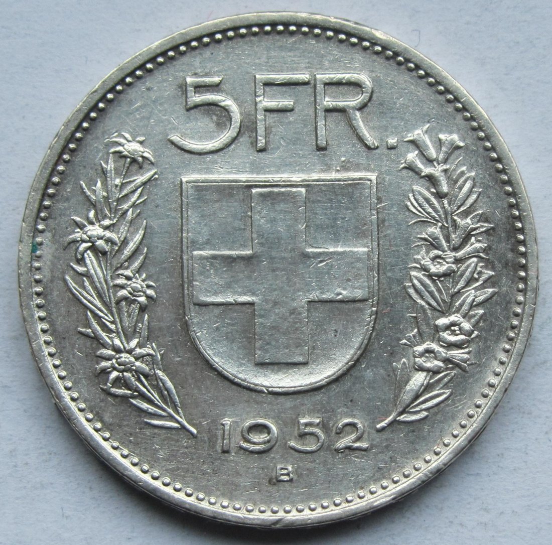  Schweiz: 5 Franken 1952   
