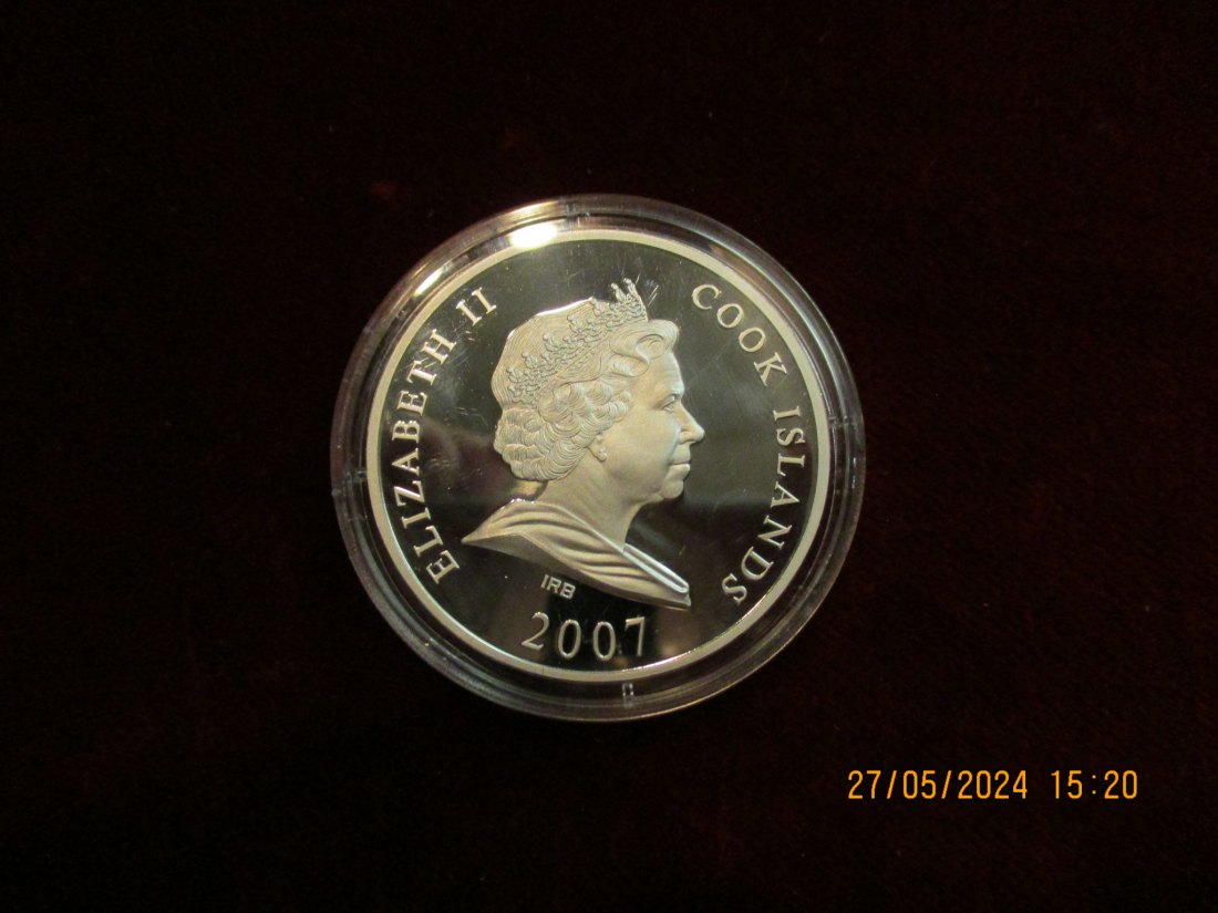  10 Dollars 2007 Cook Islands Skulpturmünze 999er Silber + 925er Silber /MJ5   