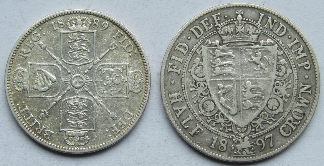  Vereinigtes Königreich: Lot aus zwei Silbermünzen, zusammen 23,5 g Feinsilber   