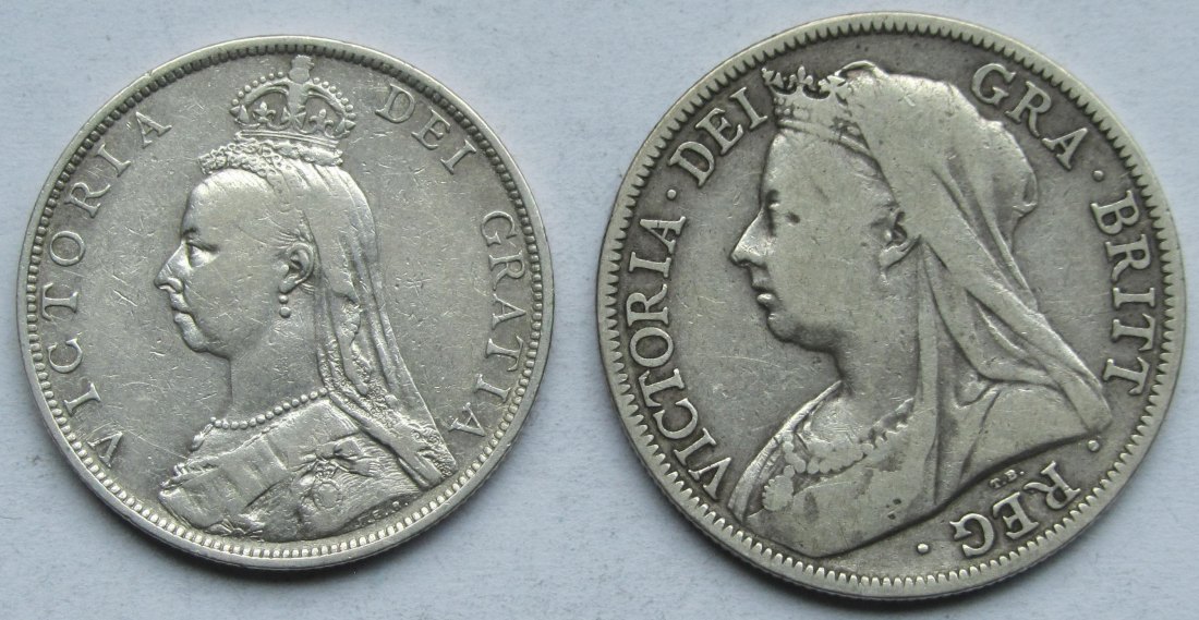  Vereinigtes Königreich: Lot aus zwei Silbermünzen, zusammen 23,5 g Feinsilber   