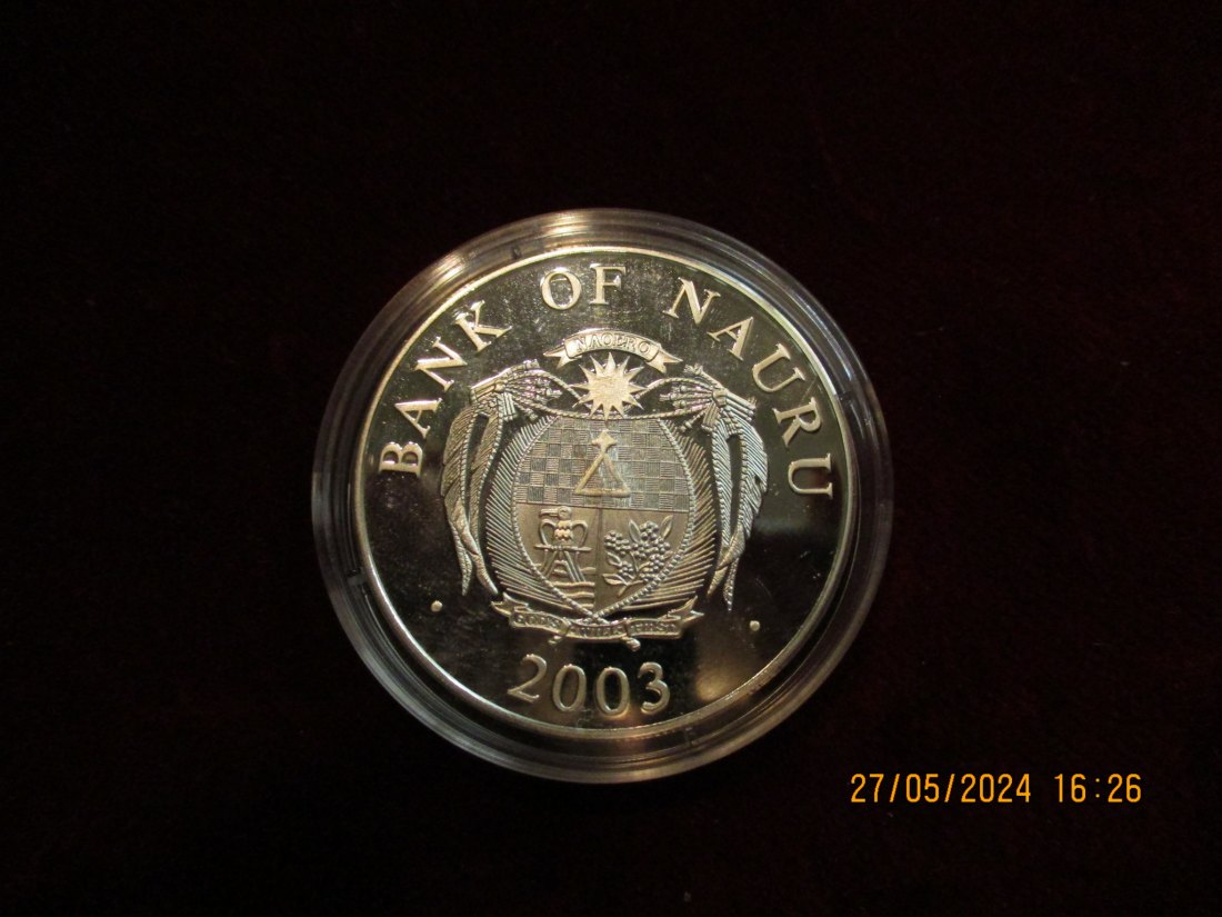  10 Dollars 2003 Nauru Skulpturmünze 999er Silber + 925er Silber /MJ13   