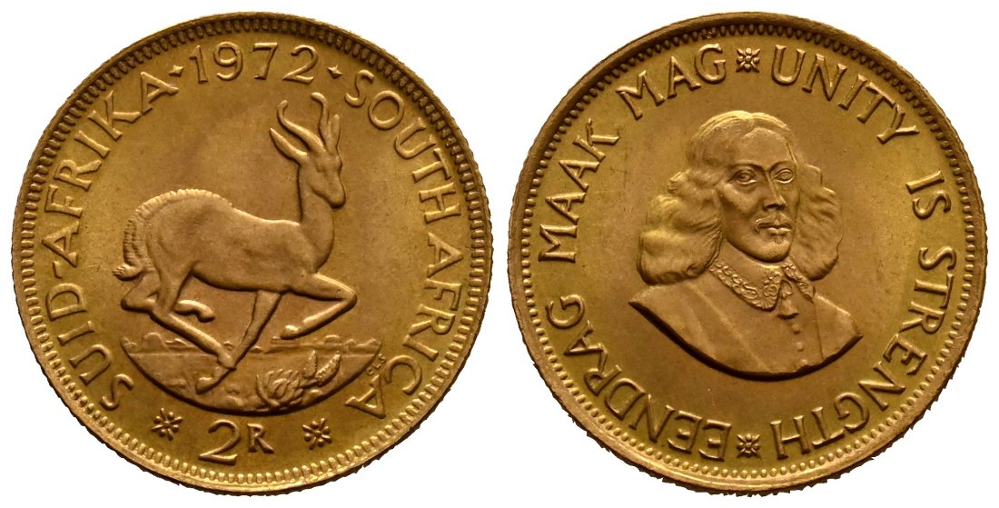 PEUS 1835 Südafrika 7,32 g Feingold 2 Rand GOLD 1972 Stempelglanz
