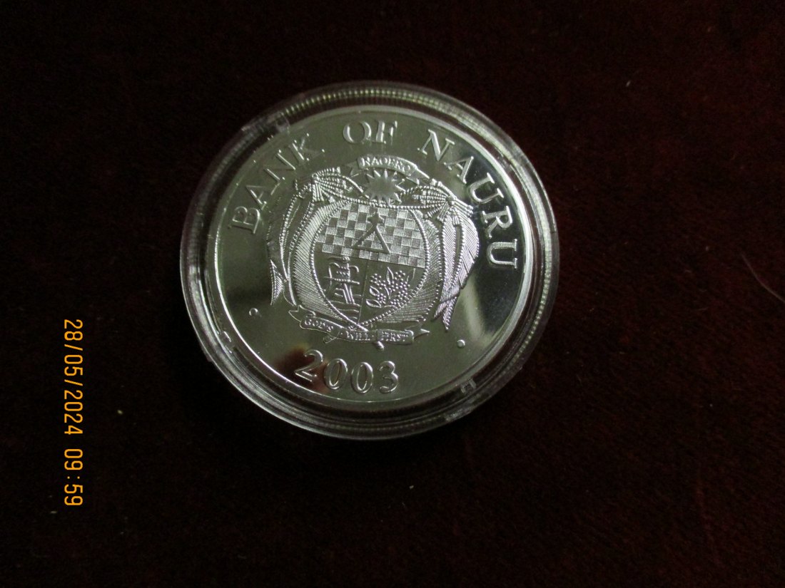  10 Dollars 2003 Nauru Stereo Matrix Hologramm Münze 999er Silber  /MJ33   