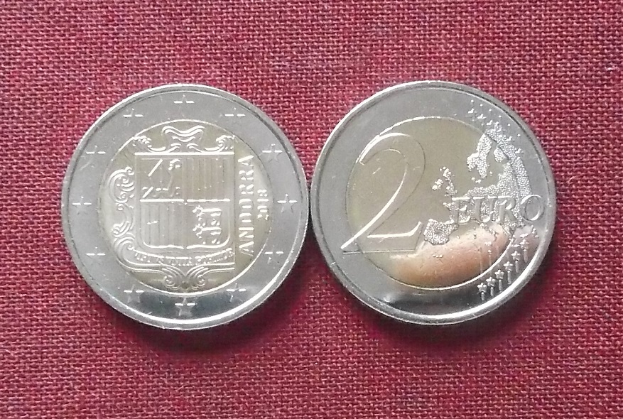  2 Euro Andorra 2018 Staatswappen Bimetall BU unc stempelglanz sehr selten !   