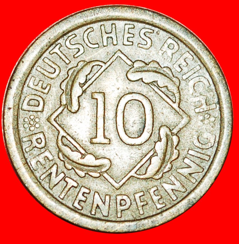  * PYRAMID OF WHEAT (1923-1925): GERMANY ★ 10 RENTENPFENNIG 1924E SAXONY! ★LOW START ★ NO RESERVE!   