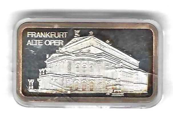  Degussa Barren Frankfurt Alte Oper 31,1Gramm Feinsilber Silber Goldankauf Koblenz Frank Maurer AC171   