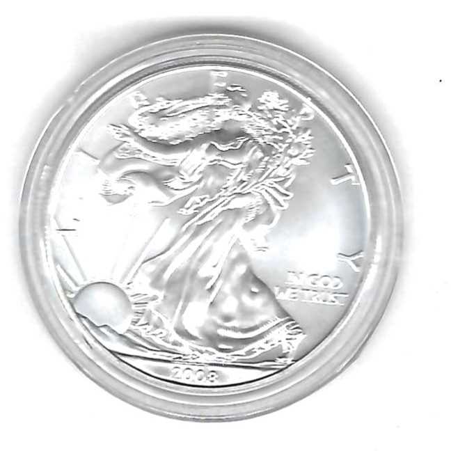  USA 1 Dollar 1OZ Silver Eagle 2008 Goldankauf Golden Gate Frank Maurer AH419   