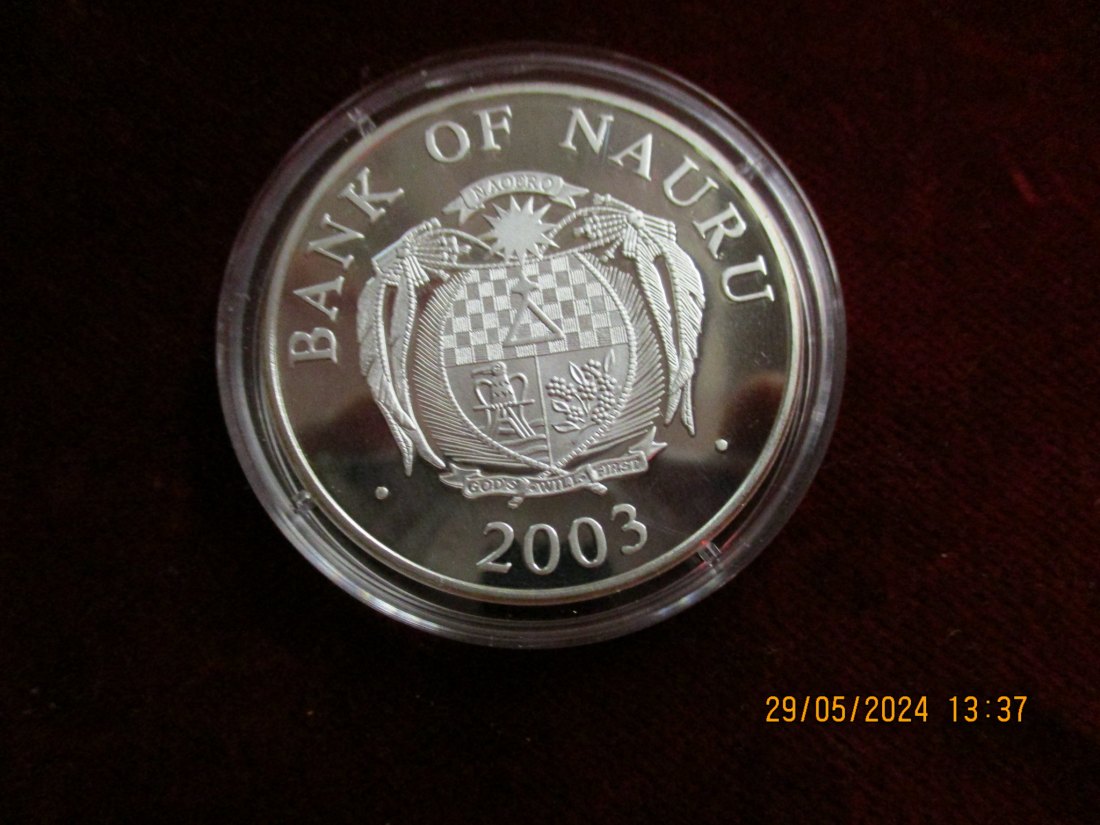  10 Dollars 2003 Nauru Skulpturmünze 999er Silber + 925er Silber /V1   
