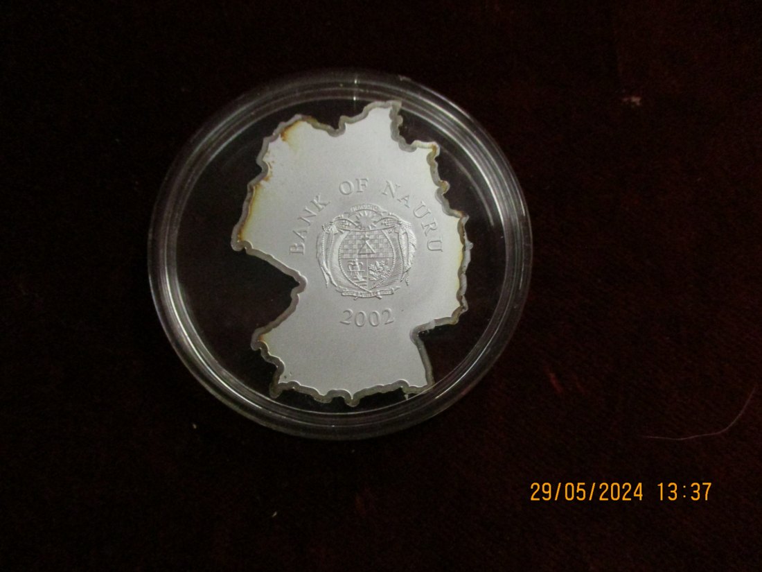  10 Dollars 2002 Nauru Einführung des Euros 999er Silber / V2   