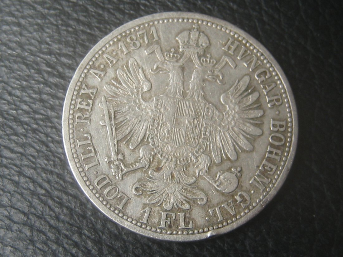  Österreich-Ungarn 1 Florin - Gulden 1871 Franz-Josef I.; 900er Silber   