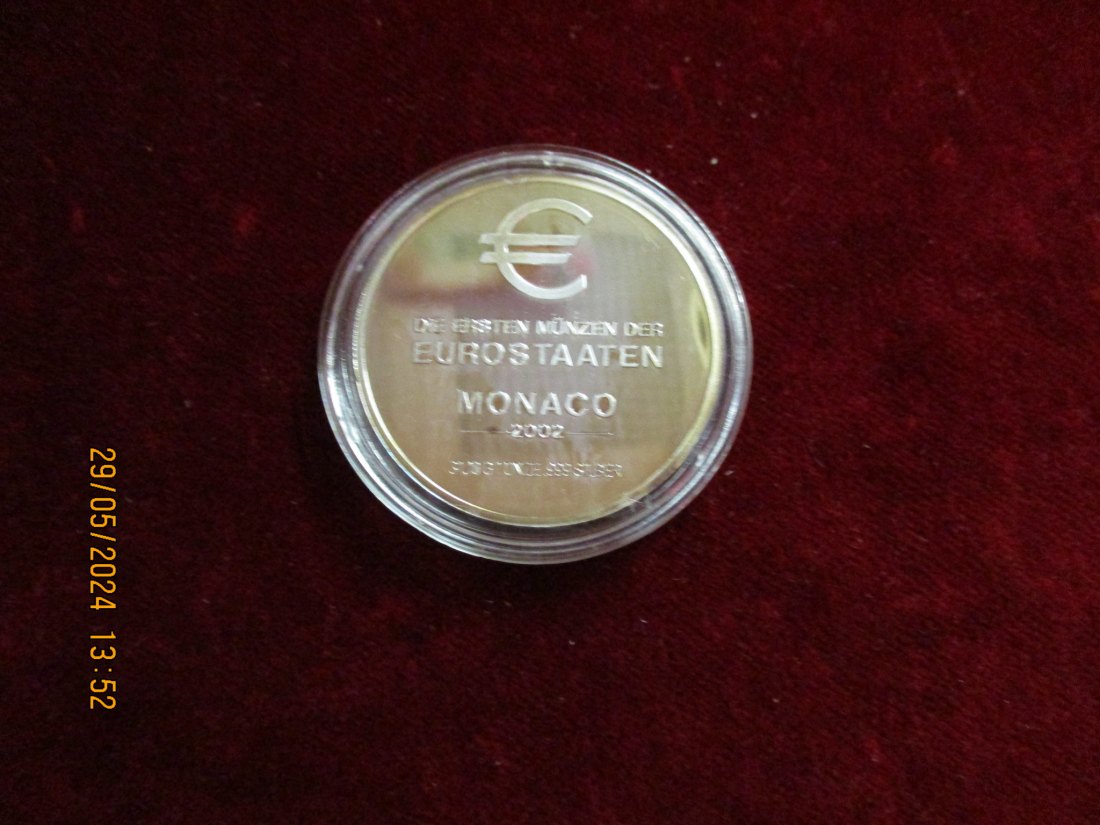  1 Unze Silber 999er Monaco 2002 Die ersten Münzen der Eurostaaten   