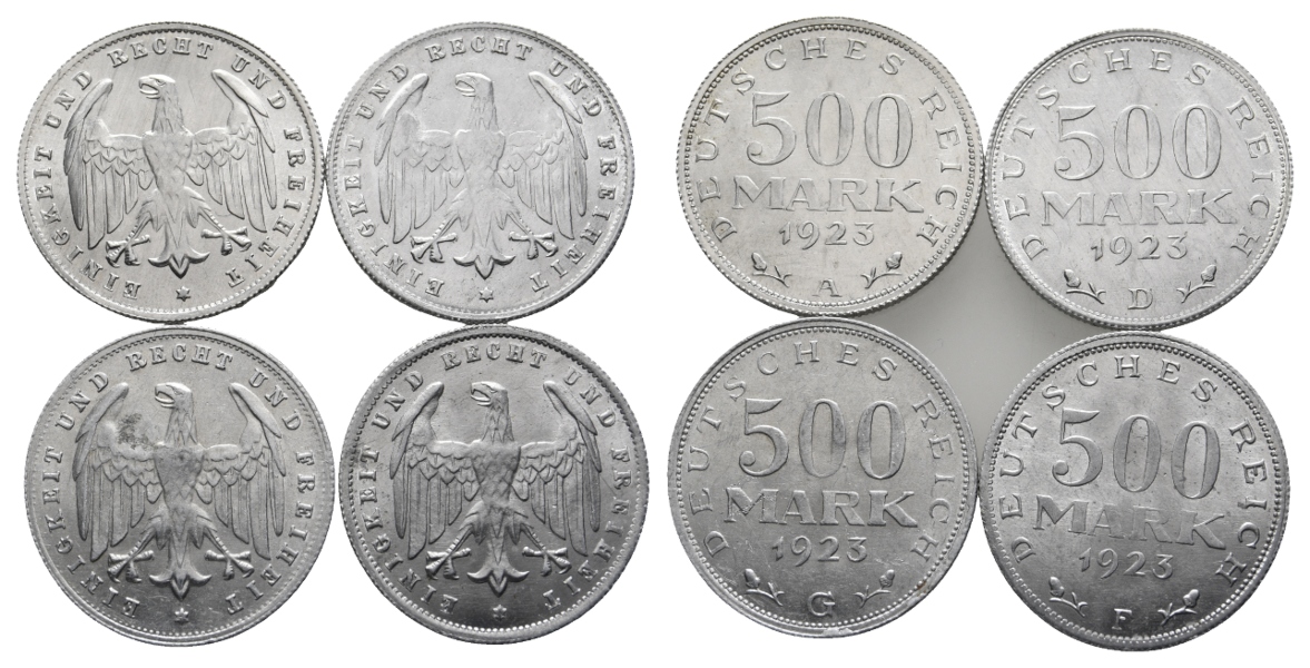  Deutsches Reich; 4 Kleinmünzen 1923   
