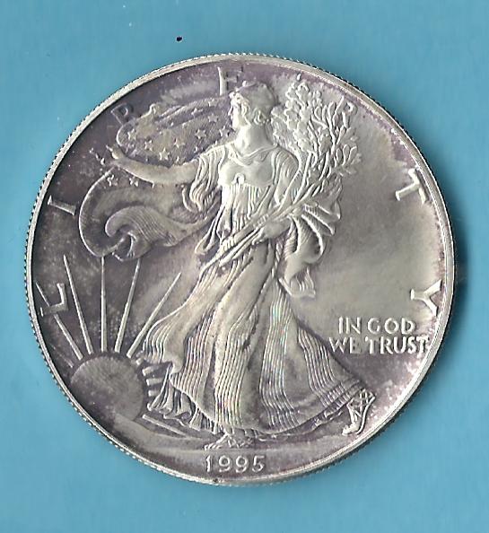  USA Silvereagle 1995 1 OZ Feinsilber Goldankauf Koblenz Frank Maurer AH407   