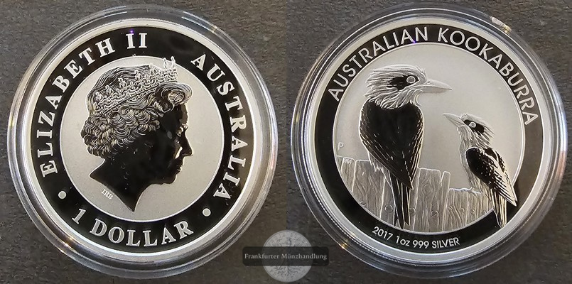  Australien,  1 Dollar 2017 Kookaburra  FM-Frankfurt  Feinsilber: 31,1g   