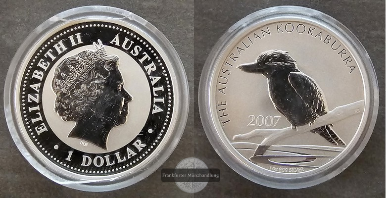  Australien  1 Dollar  2007  Kookaburra     FM-Frankfurt    Feinsilber: 31,1g   