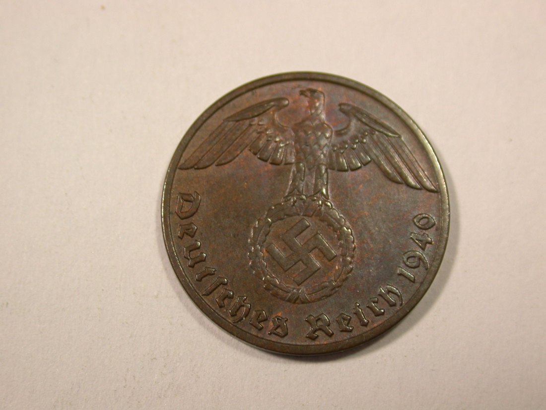  I5  3.Reich  1 Pfennig 1940 J in vz/vz+     Originalbilder   
