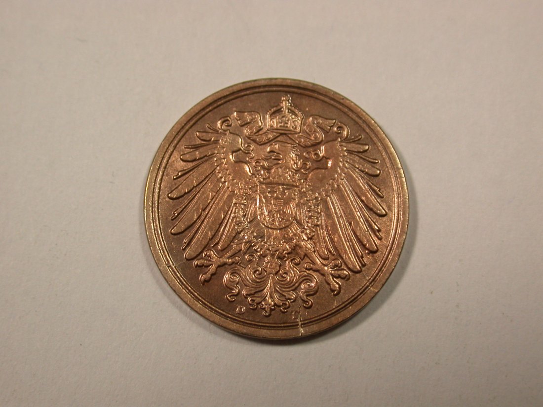  I5  KR  1 Pfennig 1908 D in f.st/ST   Originalbilder   