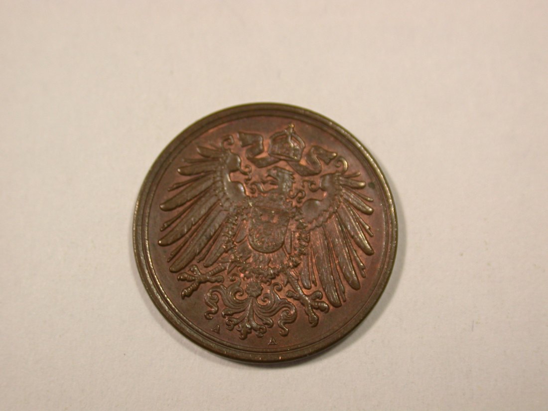  I5  KR  1 Pfennig 1907 A in vz/vz-st   Originalbilder   