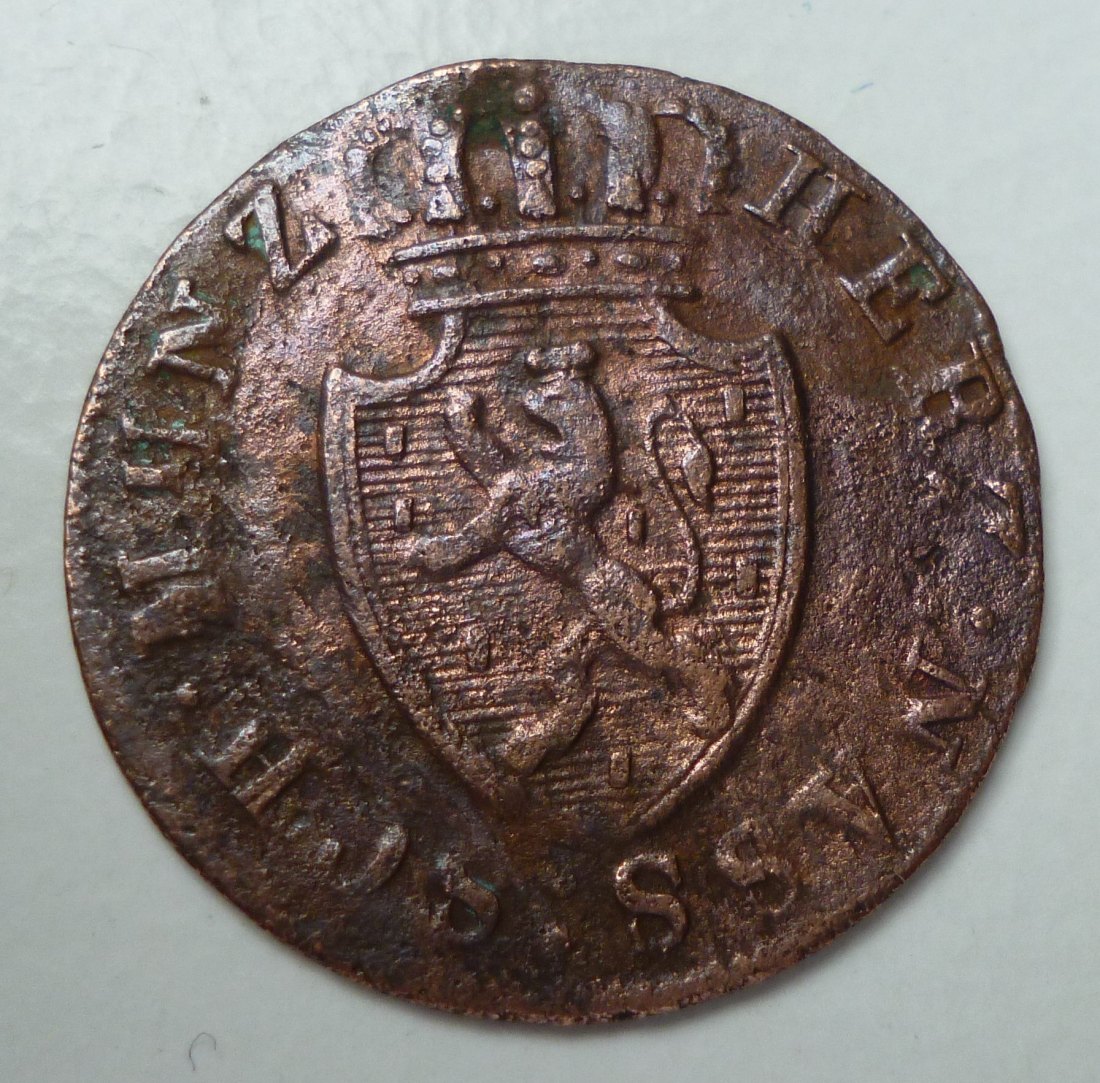  Herzogtum Nassau 1/4 Kreuzer 1819 ohne Punkt, mit Münzz. Z   
