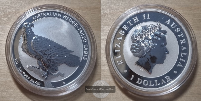  Australien  1 Dollar 2017 Keilschwanzadler    FM-Frankfurt   Feinsilber: 31,1g   