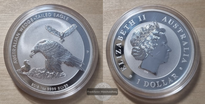  Australien  1 Dollar 2018 Keilschwanzadler    FM-Frankfurt   Feinsilber: 31,1g   