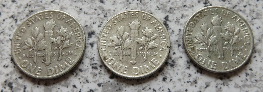  USA 1 Dime 1963 D - 1964 D / 10 Cents 1963 D - 1964 D   