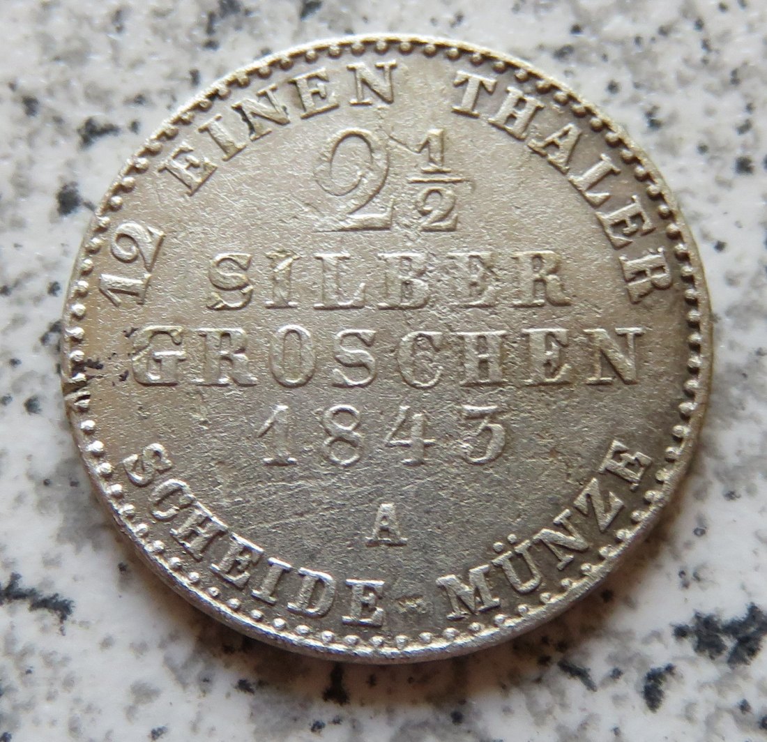  Preussen 2,5 Groschen 1843 A   