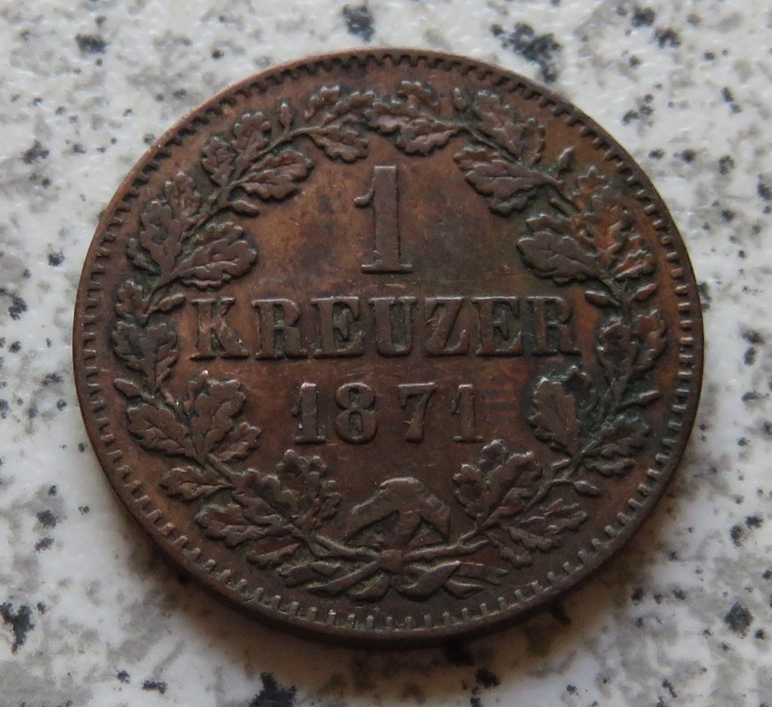  Baden 1 Kreuzer 1871   