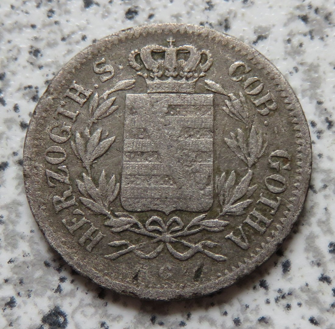  Sachsen Coburg Gotha 2 Groschen 1841 G, Belegstück   