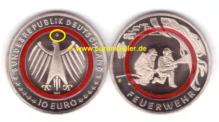 Deutschland 10 Euro Gedenkmünze 2023 -G-...Feuerwehr   