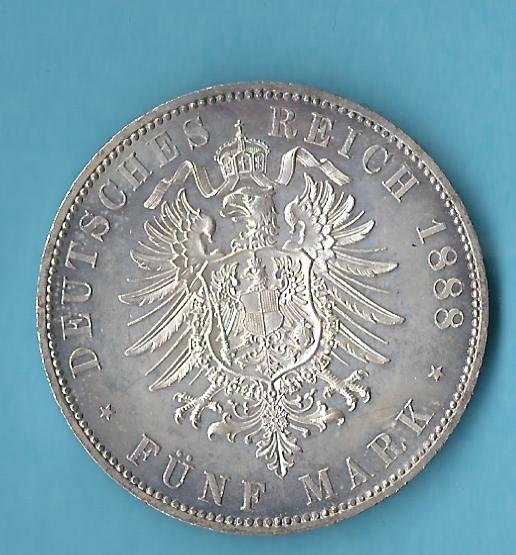  Kaiserreich 5 Mark Preussen Friedrich III 1888 ST Münzenankauf Koblenz Frank Maurer AC569   