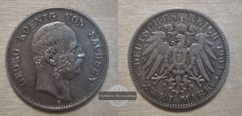  Sachsen, Kaiserreich  2 Mark  1904 E  Albert 1873-1902 FM-Frankfurt Feinsilber: 10g   