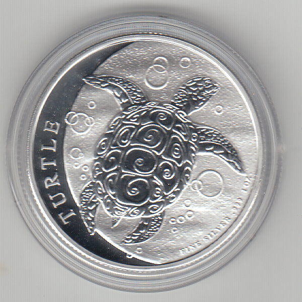  1 Unze oz 999 er Silber Niue, 2 Dollar, Schildkröte, Turtle, Jahr 2016   