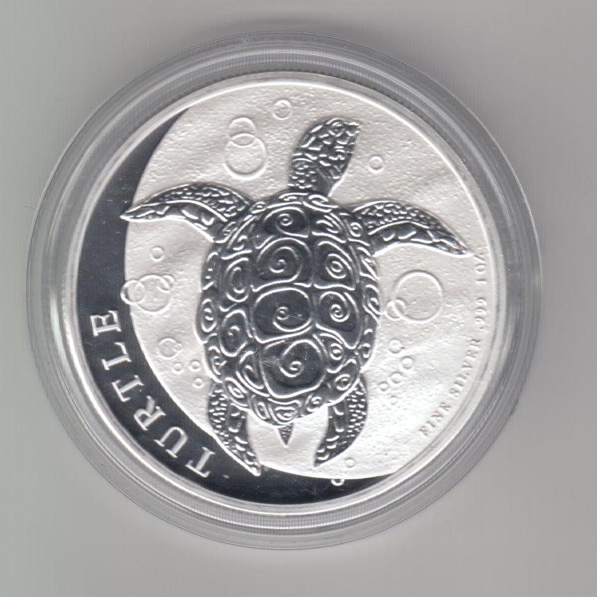  1 Unze oz 999 er Silber Niue, 2 Dollar, Schildkröte, Turtle, Jahr 2018   