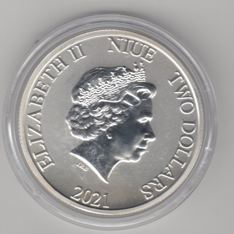  1 Unze oz 999 er Silber Niue, 2 Dollar, Schildkröte, Turtle, Jahr 2021   