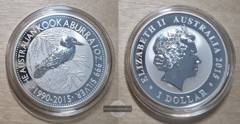  Australien,  1 Dollar 2015 Kookaburra  FM-Frankfurt  Feinsilber: 31,1g   